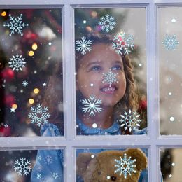 Window Stickers Christmas Decoration Silver Snowflake Amazon Cross Border Gold Powder Static Sticker