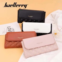 Wallets Baellerry 2024 Fashion Women's Long Wallet Korean All-In-One Multi-Card Mobile Coin Purse Clutch Bag