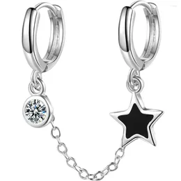 Dangle Earrings Double Pierced Star Drop Conjoined Statement Jewelry Alloy Hypoallergenic