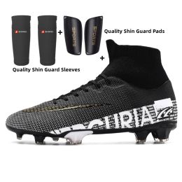 ZHENZU Size 35-45 Men Boys Soccer Shoes Football Boots High Ankle Kids Cleats Training Sport Sneakers Football Shoes