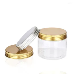 Storage Bottles Aluminium Lid Plastic Jar 100ml 120ml 150ml 150g 200ml 250ml 24pcs Transparent Clear Empty Cosmetic Cream Packaging Container