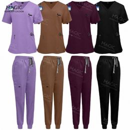 medical Uniform Solid Colour Work Clothes Hospital Accories High Quality Medical Clothing for Women Men Dentist Scrub WorkWear K2cn#