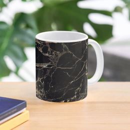 Mugs Black Marble Gold Veins Coffee Mug Cute Cup Anime