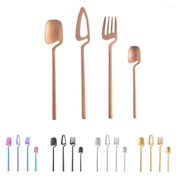 Flatware Sets 1/2/3 Stainless Steel Cutlery Set Dinnerware Kitchen Silverware Accessories Essentials Party Celebrations Rose Gold