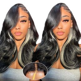 5X5 HD Lace Closure Wigs Human Hair Wear and Go Glueless Pre Plucked Pre Cut 1b613B Body Wave Lace Front Wigs Black Blonde Human Hair Wigs