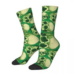 Men's Socks Green Skulls Skull Skeleton Male Mens Women Winter Stockings Hip Hop