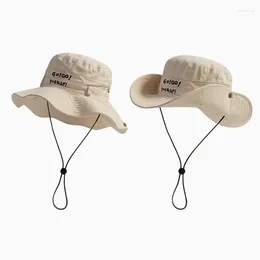 Wide Brim Hats Japanese Retro Big Sunshade Men's Caps Spring And Summer Outdoor Hiking Camping Drawstring Bucket For Women