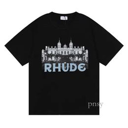 Designers Rhude Shirt Mens Embroidery T Shirts for Summer Tops Mens Shirt Letter Shirt Tshirts Clothing Plus 100% Cotton Tees Size S-xl Tee Shirt 469