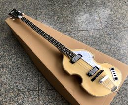 natural wood finish Hofner BB2 bass guitar violin body style basse top quality HCT bajo designed in Germany all pearlish tuners pi7242781