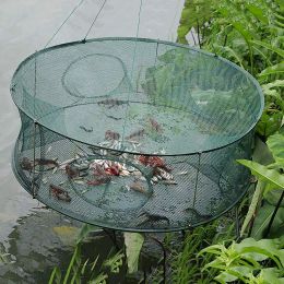 Accessories Automatic Fishing Net Trap Cage Round Shape Durable Open for Crab Crayfish Lobster Outdoor River