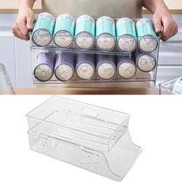 Kitchen Storage Rolling Rack Capacity Two-layered Beer Organizer With Automatic Down Feature For Neat Stable Refrigerator