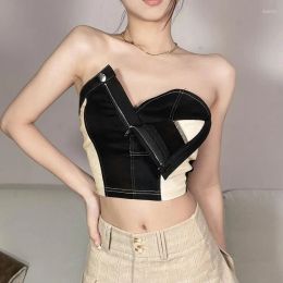 Womens Tanks Camis Y Off Shoder Tube Top For Women Strapless Cami Cropped Vest Backless Summer Beach Party Y2K Clothes Slim Fit Shirts Ot8Ri