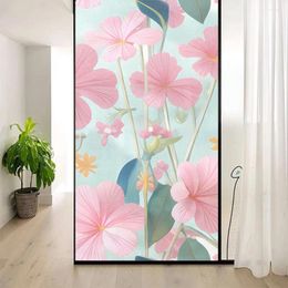 Window Stickers PVC Privacy Glass Film Flowers Pattern Frosted Door Decoration Sticker Sun Blocking Static Clings Tint