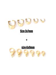 Components ASON 100Pcs Stainless Steel Gold Color Pendant Pinch Bail Clasps And Lobster Clasp Hooks For Necklace Bracelet Accessories