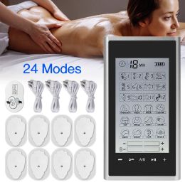 24 Modes Electric Muscle Therapy Stimulator 4 Output Channel EMS Pain Relief Tens Machine Physiotherapy Pulse Massage for Body