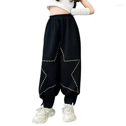 Trousers Girls Sweatpants Spring Autumn Solid Colour Sport Kids Pants Elastic Waist Teens Children Casual Loose 8 10 12 13 14Year