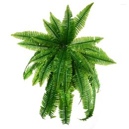 Decorative Flowers About 80cm Green Fake Plants Wall Hanging Large Bundle Fern Tropical Artificial Persian Leaves Grass Home Garden