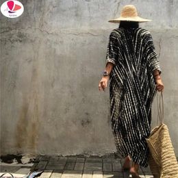 Casual Dresses APIPEE Summer Women Vintage Kimono Swimwear Halo Dyeing Beach Cover Up With Sashes Oversized Long Cardigan Holiday Sexy