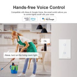 SONOFF TX T0US 1/2/3 Gang WiFi Wall Touch Smart Switch Flash Sale Remote Control via eWeLink APP Works With Alexa Google