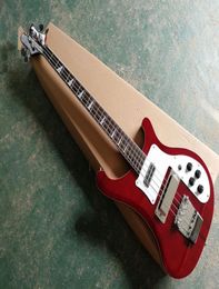 Factory custom 4 strings Red body Electric Bass Guitar with chrome HardwaresNeckthrubodycan be customized1700158
