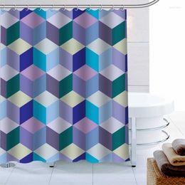 Shower Curtains ShunQian Modern Geometry Curtain Polyester Fabric Bath Screens For Bathroom 3D Waterproof Hook