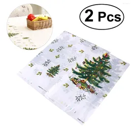 Table Cloth 110x180cm Christmas Rectangular Disposable PVC Tablecloth Cartoon Xmas Snowflake Patterns Home Party Decoration