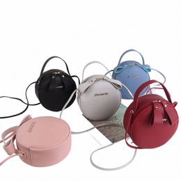 women's Shoulder Bags Lychee Pattern Small Round Bag Crossbody Bags Mini Menger Wallets Fi Ladies Leather Handbags Tote p6Yf#