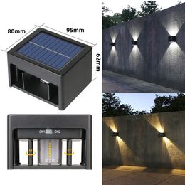 LED Solar Garden Light Outdoor Waterproof Lighting Angle Adjusted Wall Lamp Balcony Stair Fence Energy-saving Sunlight Lamps