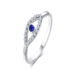 Band Rings Shiny Blue Stone Eye Shaped Engagement Ring For Women Bling Cz Stones Stailess Steel Elegant Alliance8817850 Drop Delivery Dhhwt