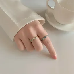 Cluster Rings 925 Silver Ring For Women Girl Couples Creative White Blue Stone Design Gold Colour Fashion Party Jewellery Wedding Engagement