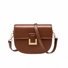 fi Genuine Leather Shoulder Crossbody Bags Commute Square Menger Flap Saddle Bag For Ladies All Match Handbag d3Us#