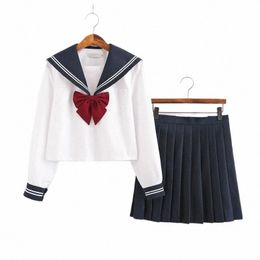 japanese School Uniform Skirt Sailor Outfit Costumes JK Uniform Suit Girls Pleated Skirt Anime Cosplay Schoolgirl Uniform Tops V1oE#