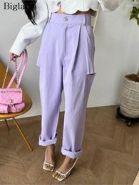 Women's Jeans Spring Long Pants Women High Waist Wide Leg Loose Korean Style Pleated Ladies Trousers Casual Fashion Woman