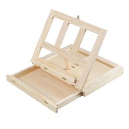 Wooden Table Easels For Painting Artist Folding Drawer Box Portable Desktop Laptop Accessories Suitcase Paint Easel Art Supplies 240318