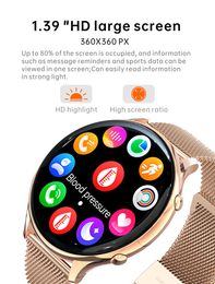 New Smart Watch Women for Samsung 1.39 '' IPS Visualizza vocale Chiamata per la salute Monitoraggio 70+ Modalità sportive uomini Waterproof Smart Watch