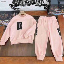 Burberrlies luxury child Sports suit kids Tracksuits baby autumn set Size 100-150 CM 2pcs 3D lettered printed round neck sweatshirt and sports pants Sep05