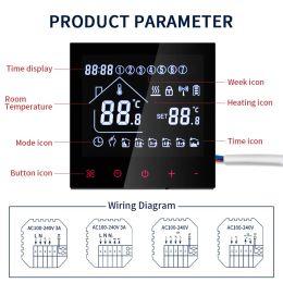 LCD Touchscreen Thermostat Programmable Electric Floor Heating System AC 110V 220V Temperature Controller for Home