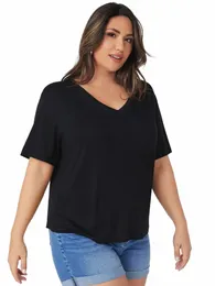 plus Size Short Sleeve Summer Casual T-Shirts Women Loose Fit V-neck Solid Classic Tops Tunic Blouse Large Size Clothing 6XL 7XL 617b#