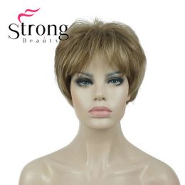 Wigs StrongBeauty Short Fluffy Straight Blonde mix Synthetic Wig for Women Hair Wigs