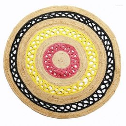 Carpets Area Rug Hardwood Floors Woven Cotton Colourful Rag Braided Round For Living Room