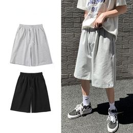 Straight Casual Shorts Men Kleidung Sommer Neukoreaner übergroße einfarbige einfache Kordelschnur Baggy Männliche Jogginghosen Shorts