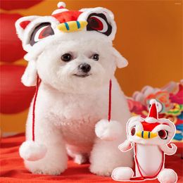 Dog Apparel Year Costume Hat For Pets Cute Cat Lion Dance Warm Soft Headband