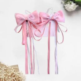 2Pcs Korean Sweet Bows Hair Clips for Girls Baby Accessories Summer Side Braided Mesh Hairpins Headbands Barrettes