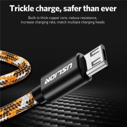 USLION Micro USB Cable 2.4A Fast Charge for Samaung S6 Xiaomi Fast Charging Data Sync Cord Cable For Android Smart Phone Wire