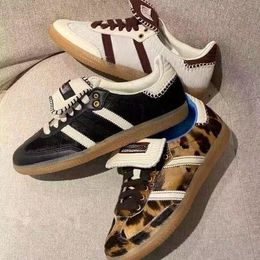 Designer leopard estampa de gama de gama Bonner tênis Animal casual galês de treinamento Sapatos masculinos e femininos Antelope Especial de sapatos de marca de marca