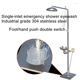 Bathroom Sink Faucets 304 Stainless Steel Compound Eyewash Device Single Water Inlet Inspection Emergency Spray