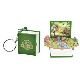 Keychains Lanyards 3D Dinosaur Castle Folding Book Keychain Pendant Cartoon Astronaut Football Field Pendant Car Bag Creative Keychain J240330