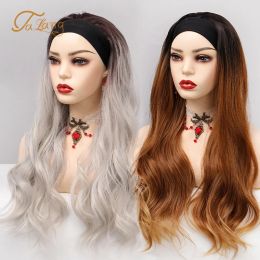 Wigs TALANG synthetic wig Blonde White Body Wave Synthetic Wigs For Women Long Party Natural Heat Resistant Hair silk scarf wig