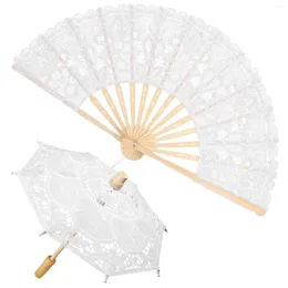 Decorative Figurines 1 Set Of Lace Wedding Umbrella Decoration Lightweight Fan Bridal Prop