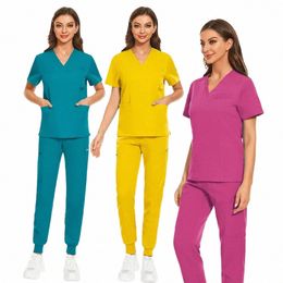 spa Beauty Uniform Dental Scrub Unisex Nursing Sets Comfortable Work Clothes Hospital Surgical Uniform Clinical Nursing Uniforms u1xD#